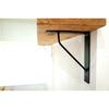 Iron Shelf Brackets, Set of 2, Handcrafted In Japan with a Black Leather Finish, DIY (L)
