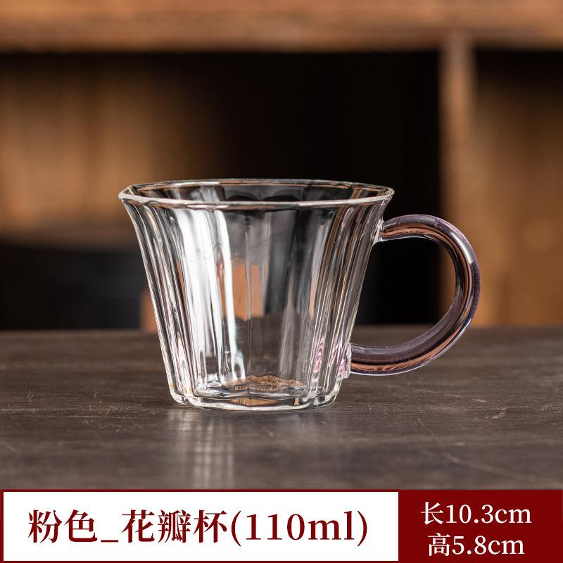 Japanese Style Heat-resistant Glass Tea Cups with Handle Household Transparent Small Capacity Kung Fu Single Cup Tea Ceremony