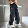 Boys' Jeans Spring and Autumn Style New Children's Long Pants Wide-leg Pants for Medium and Large Children Stylish and Casual