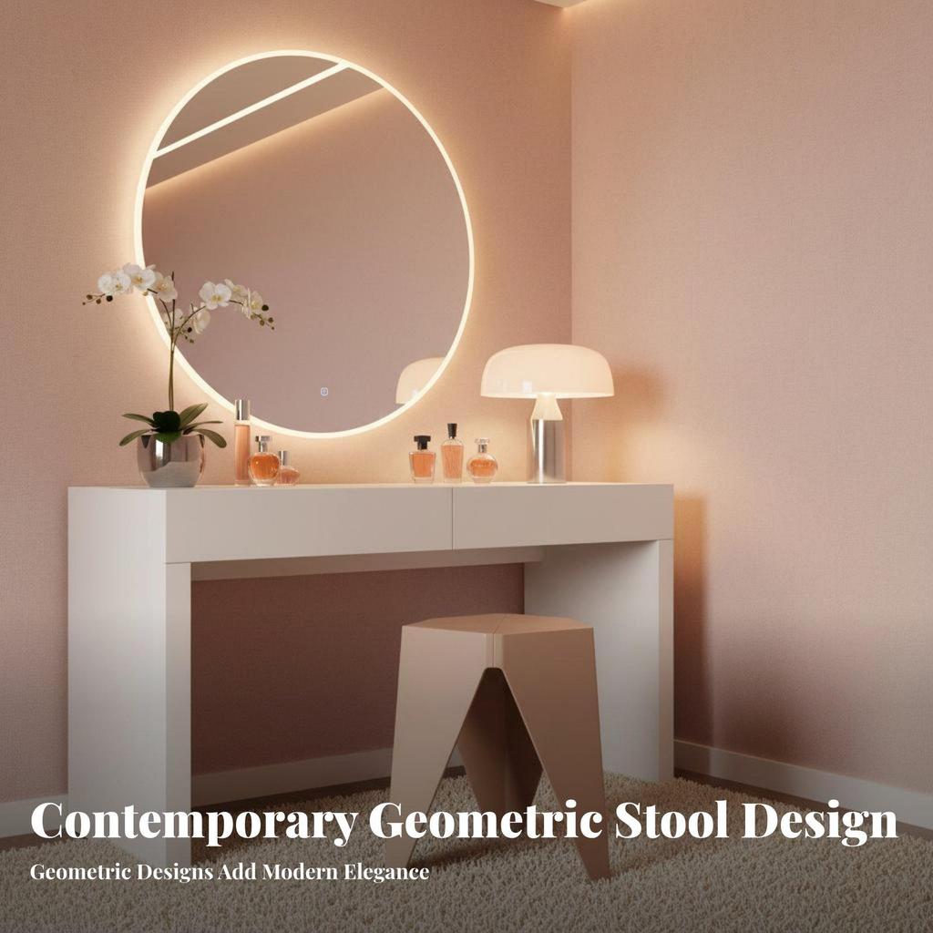 Geometric Stackable Stool Modern Design FourLegged Utility SpaceSaving Household Furniture for
