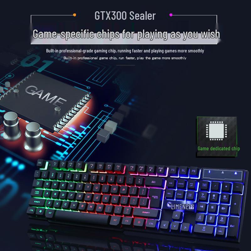 LiMei GTX300 USB Wired Backlit Gaming Keyboard & Mouse Set