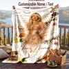 Personalized Flannel Throw Blanket,Sabrina Carpenter Custom Printed Name, Cozy Plush Blanket For Home Use