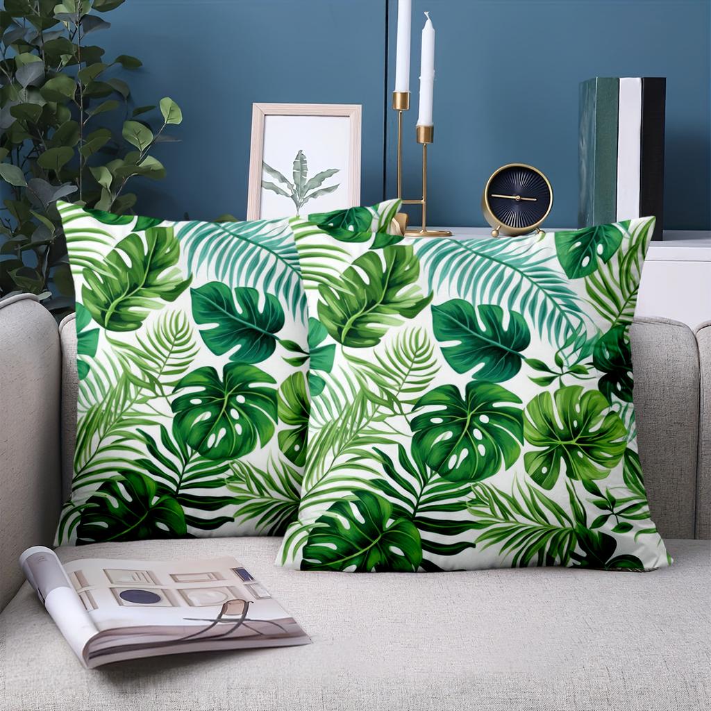 1 Pieces Tropical Leaf Patterned Decorative Throw Pillow Covers Polyester pillowcase, sofa cushion cov Headboard Pillow