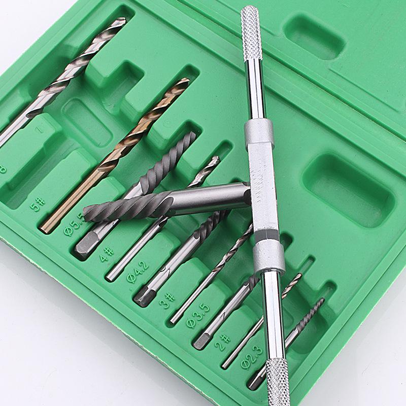 11-Piece Mechanic's Broken Wire & Screw Extractor Set with Free Shipping (3MM-10MM)