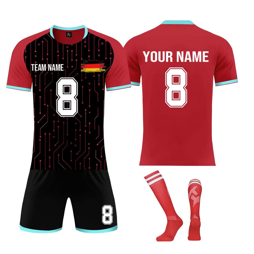 Kit de camisas personalizadas masculinas meninas com número de nome camisas de futebol personalizadas para meninos terno de treinamento