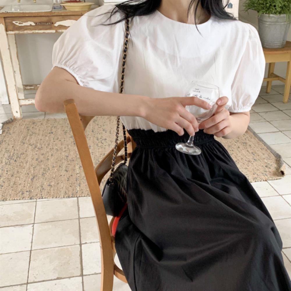 New Arrivals Open Run Women Frill Sleeve Long T Dress Two Color