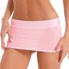 Damen Strand Überwurf Minirock Halb Transparentes Design Einfarbiger Colorblock Niedrige Taille Bleistiftrock