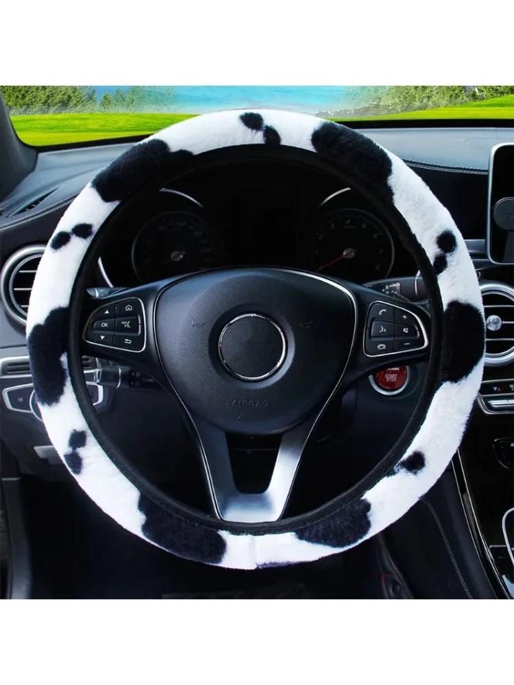 Automobile Steering Wheel Cover - Elastic Carbon Fiber PU Leather, No Inner Ring, Multiple Colors
