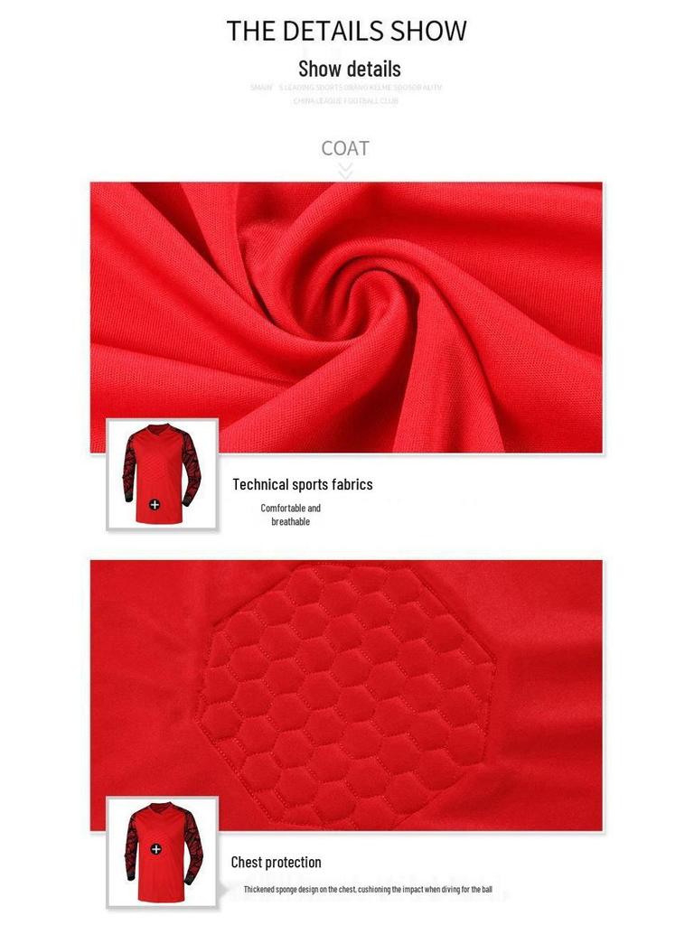 Goalkeeper Long Sleeve Padded Jersey Set - Anti-Fall, Anti-Collision Football Uniform