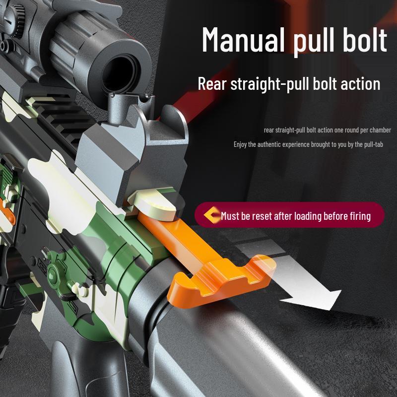 M416 Bolt-Action Soft Bullet Toy Gun - Single-Shot Simulation Rifle for Children's Play