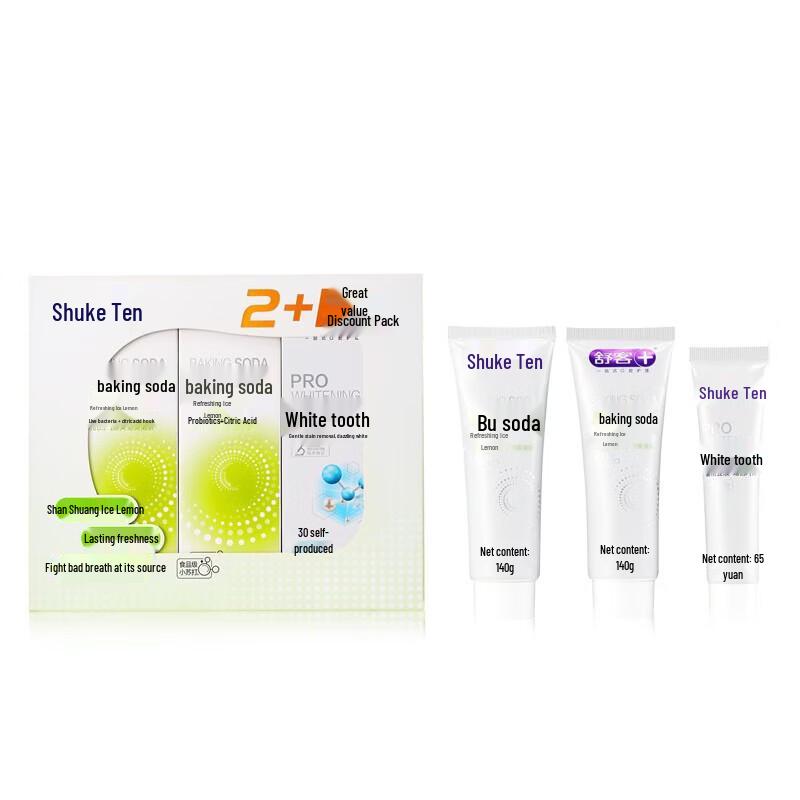Shuke Baking Soda Toothpaste Value Pack for Fresh Breath & Deep Clean