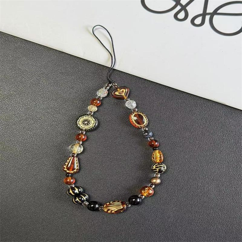 Original Beaded Design Phone Chain Retro Wrist CCD Lanyard Phone Keychain Bag Pendant Hanging Chain