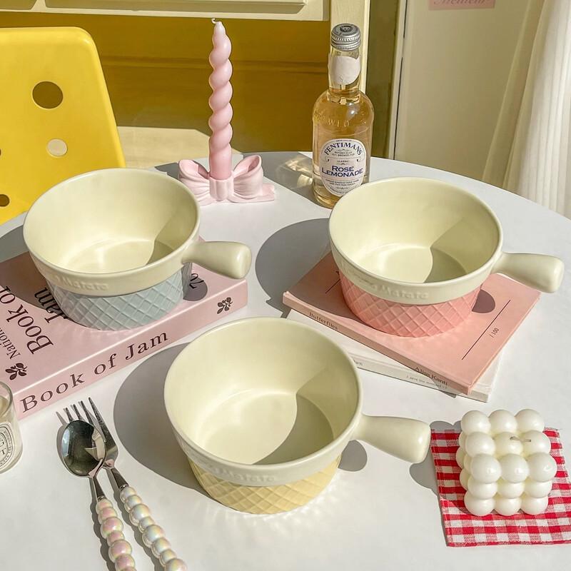 Cute Ceramic Ice Cream Cone Bowl