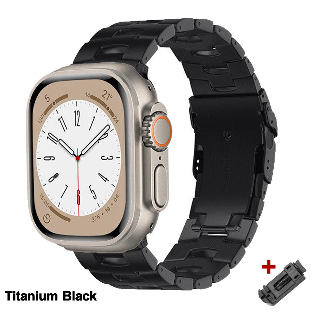 Luxury Titanium Strap For Apple Watch 9 Ultra 2 49mm 45mm 41mm Correa Bracelet For Apple iWatch Series 8 7 SE 6 5 4 se 44mm 42mm