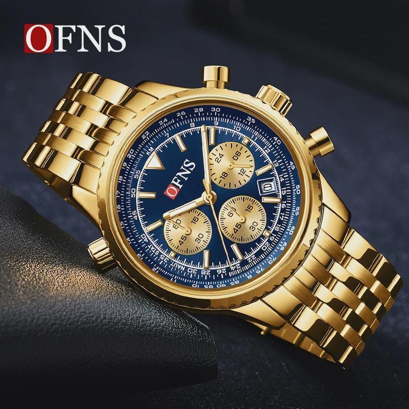 Men Watches Luxury Chronograph Date Waterproof Male Clock Steel Band Quartz Wristwatch