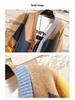 Men's V-Neck Knitted Cardigan Sweater - Autumn/Winter Fashion, Loose-Fit, Long-Sleeved, Stylish Stitch Design.