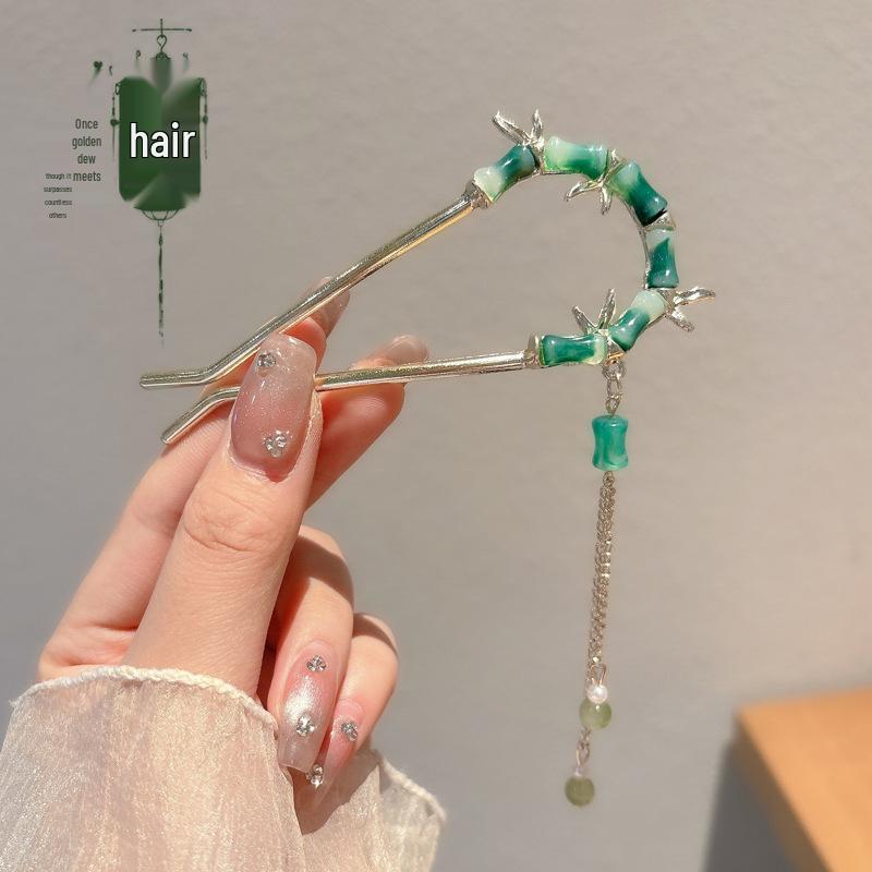Elegant Rhinestone Butterfly Wavy Hairpin for Women - French Style Bun Accessory