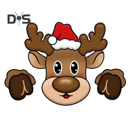 Christmas Decorations Set Santa Claus Elk Snowman Peeking Garden Yard Decorations Outdoor Xmas DIY Garden Fence Sign Ornament for Home Garden Yard