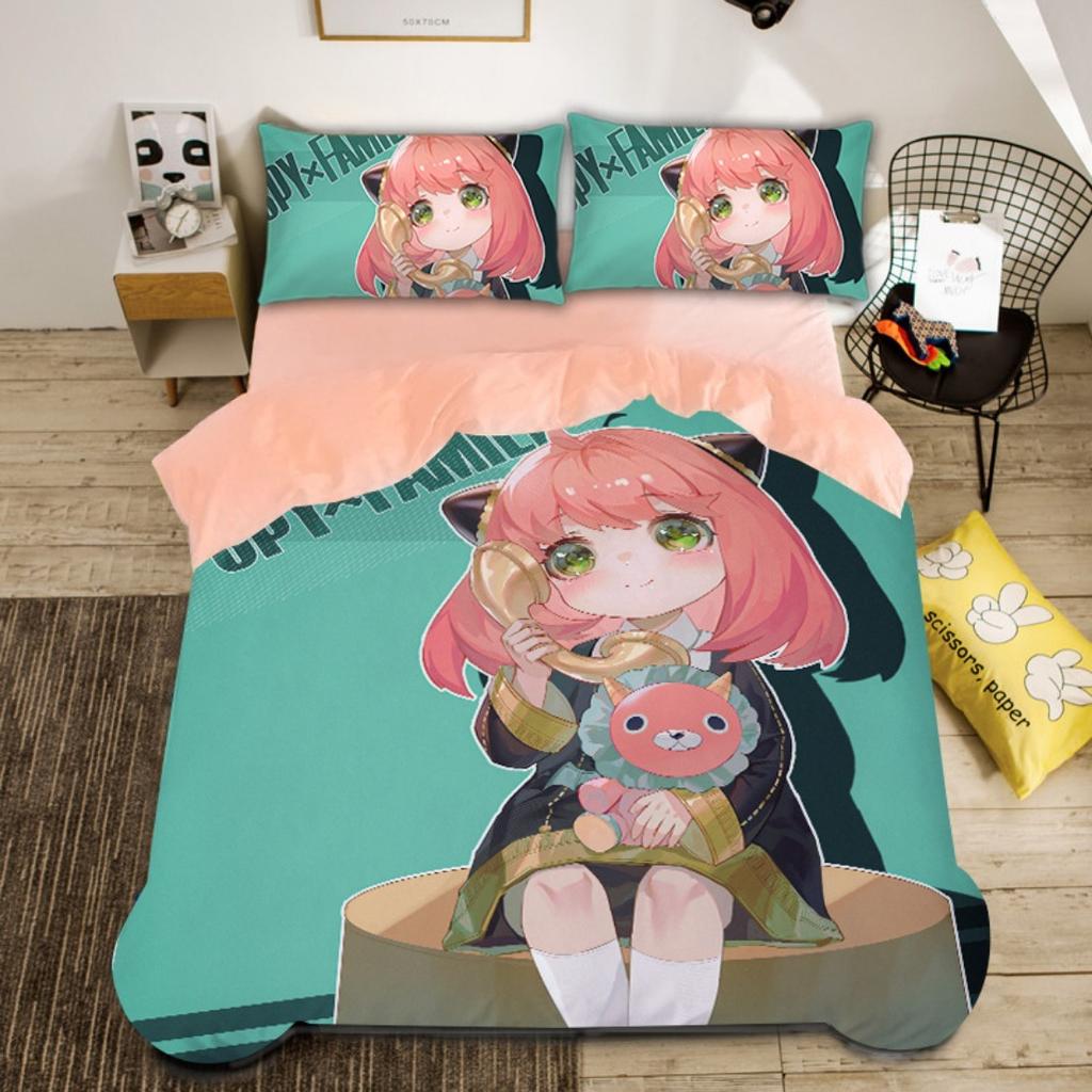 Anime Spy x Family Anya Duvet Cover Boys Girls Bedding Set Single Twin Queen Size Quilt Cover Soft Comfortable