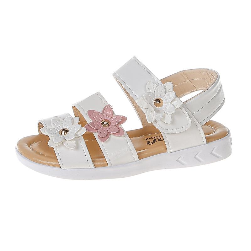 2025 Summer New Girls Sandals Flower Princess Rome Shoes