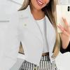 Women's Short Zip Up Jacket Casual Lapel Collar Multi Color Cropped Outerwear