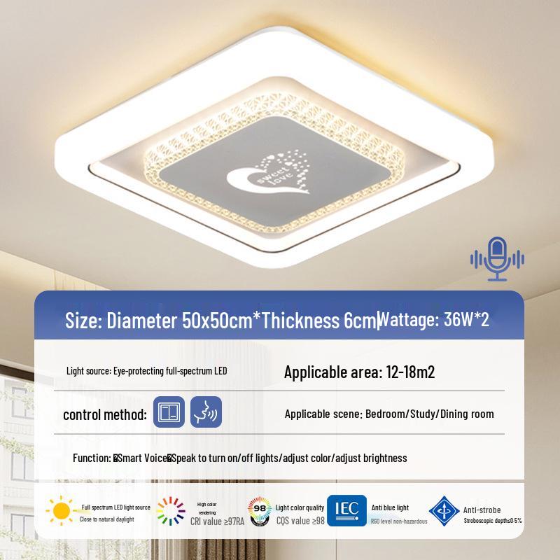 2025 Modern Minimalist LED Ceiling Light for Master Bedroom & Kids' Rooms - Full Spectrum Eye Protection