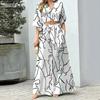 Womens 2026 Casual Set High-Waisted Printed T-Shirt Pants Outfit Office Wear Everyday Style