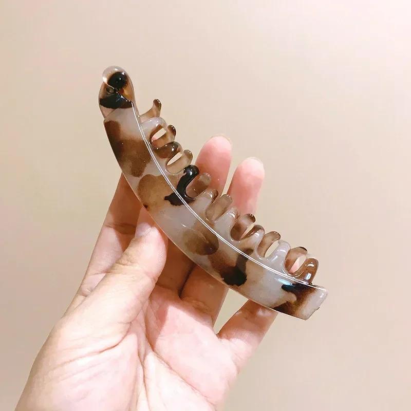 Leopard Pferdeschwanz-Klammer Bananen-Haarspange Einfache Rutschfeste Haarklammern für Frauen Mädchen Pferdeschwanzhalter Haarnadel Haarspangen Accessoires