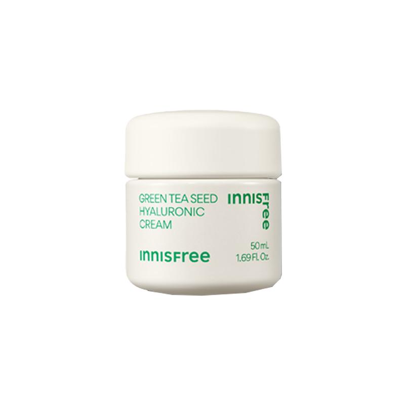 Innisfree Cream Soothing, Firming, Moisturizing, Oil Control and Anti-Wrinkle Green Tea Seed Hyaluronic Acid Cream-50ml зелёный
