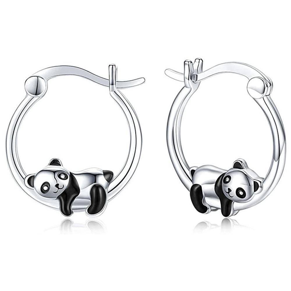 

High End Short Hair Earrings, Niche Light Luxury, Panda Bamboo Grand and Slimming Face, Oily Earrings for Women