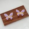 Cercei stud fluture emailați mov pentru femei drăguți mici animale adorabili dulci decorațiune ureche feminină bijuterii la modă
