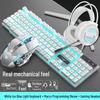 Silent Wired Mechanical Feel Keyboard & Mouse Set - Universal for Gaming, Computers, Laptops, and Esports.