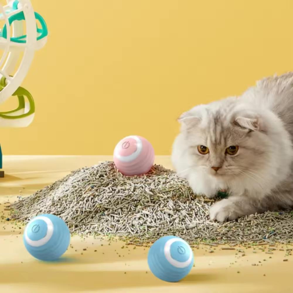 Inteligentny kot toczące się zabawki do piłek akumulatorowe zabawki dla kotów piłka Motion Ball samobieżne zabawki dla kotków do interaktywnej gry w pomieszczeniach