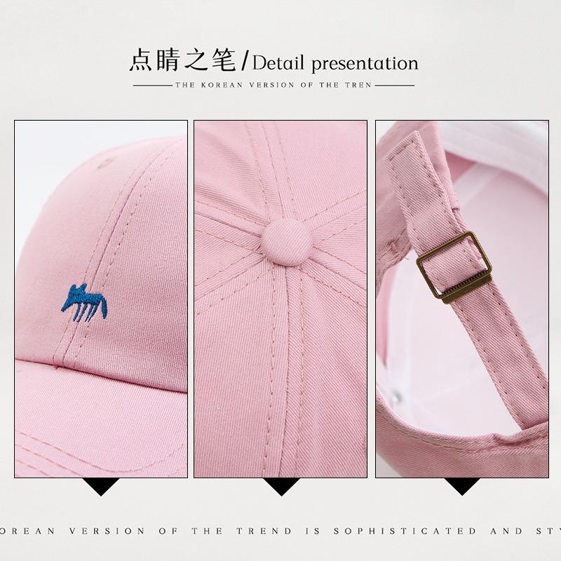 New embroidered little fox baseball hat wide brim hat high quality cotton soft top hat women
