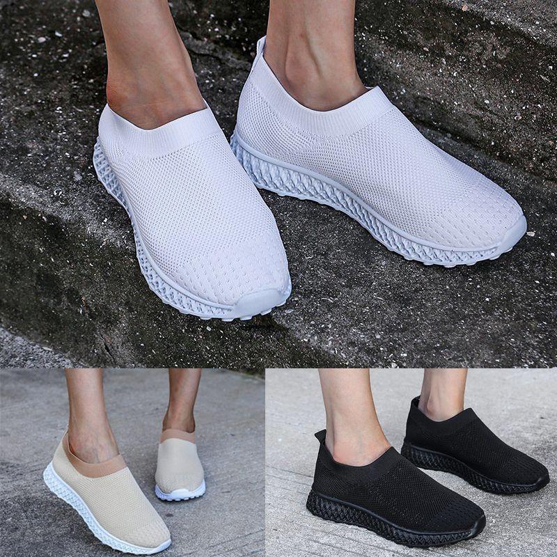 Women's Running Trainers Ladies Sneakers Slip On Jogging Gym Stylish Comfy Footwear