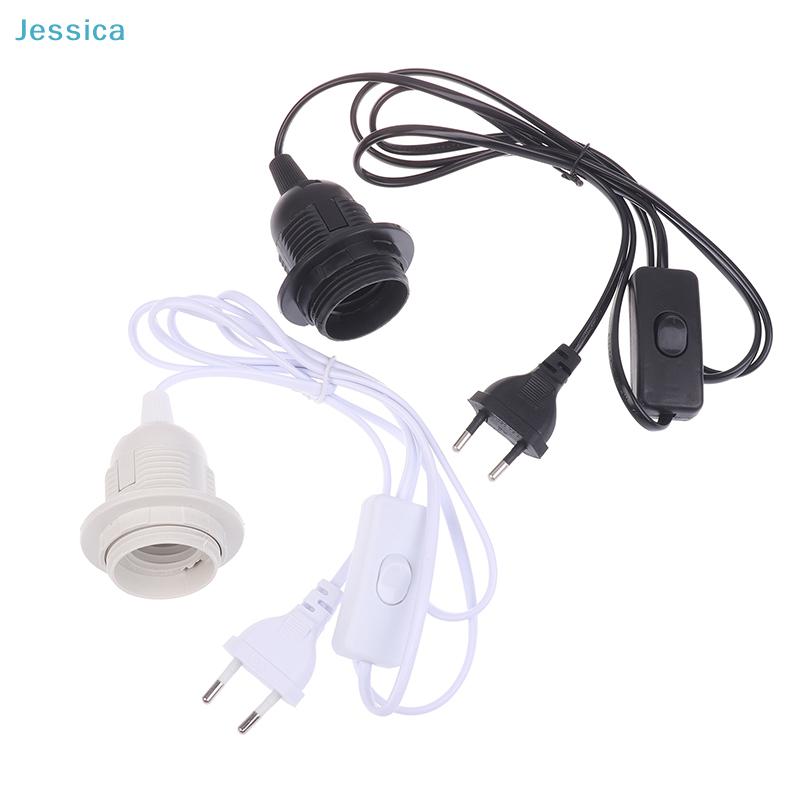 E27 Lamp Holder Power Cord With Switch - Blackwhite Plug-In Light Socket Cable For Diy Lighting Projects