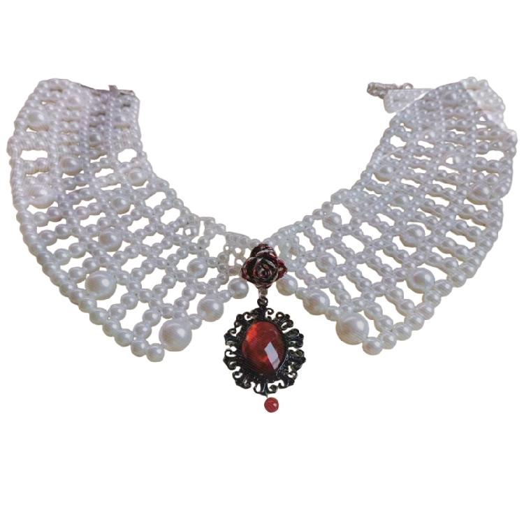 

Comfortable Imitation Pearls Chain Necklace Lightweight Comfort Neckchain Day Night Outfit Matching Accessory 1 білий