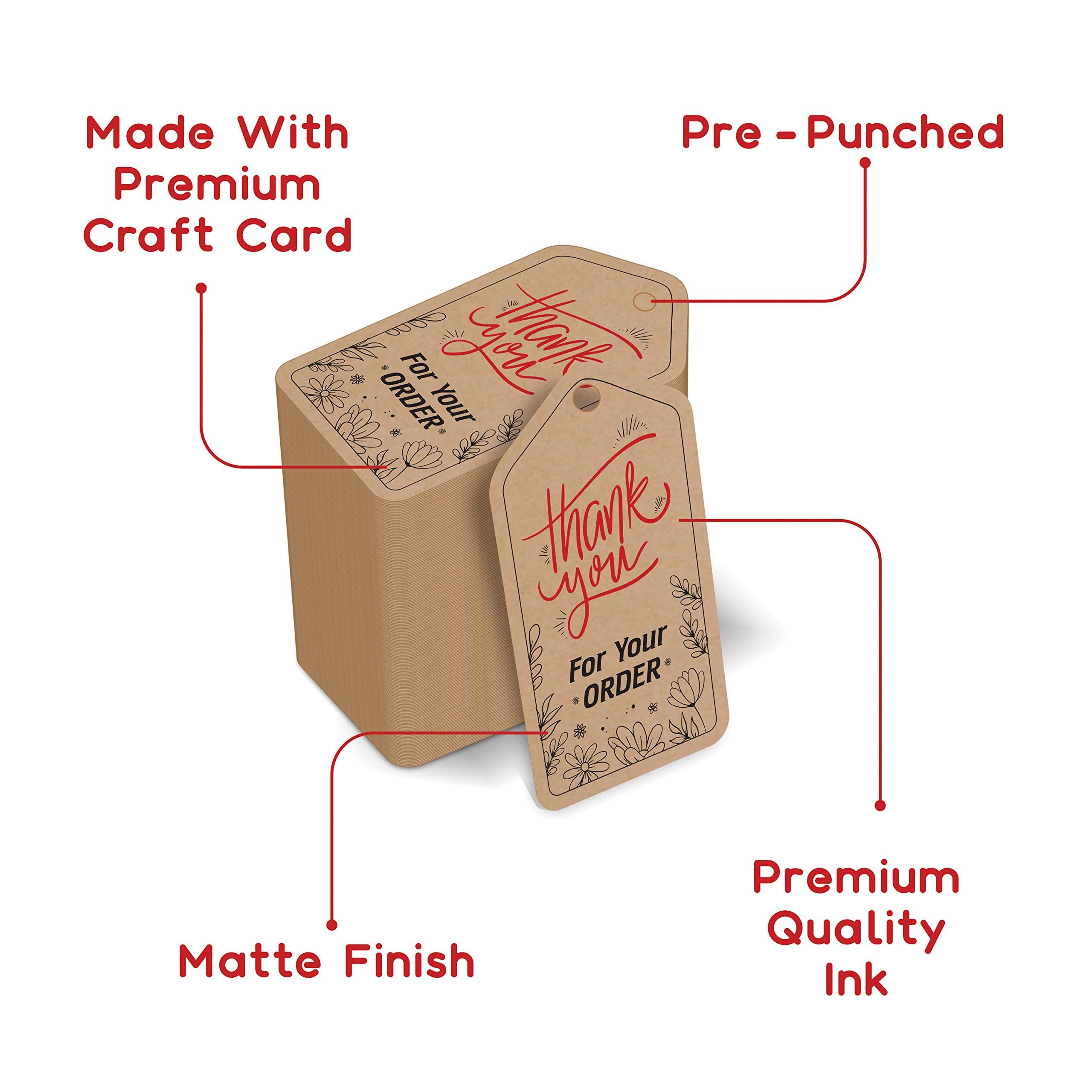 

Clickedin - Thank You Brown Tags For Packaging With String 50 Pieces 0 коричневый