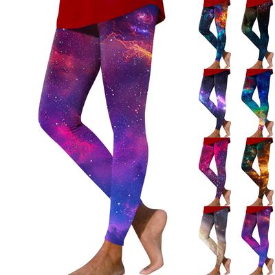 Kadın Modası Dış Giyim Gökyüzü Baskılı Dar Kesim Elastik Yoga Günlük Pantolon