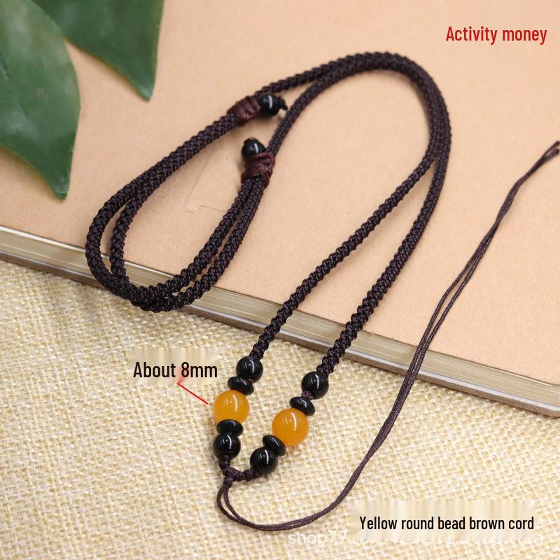 DIY Agate Jade Pendant Lanyard for Men & Women - Necklace Hanging Rope