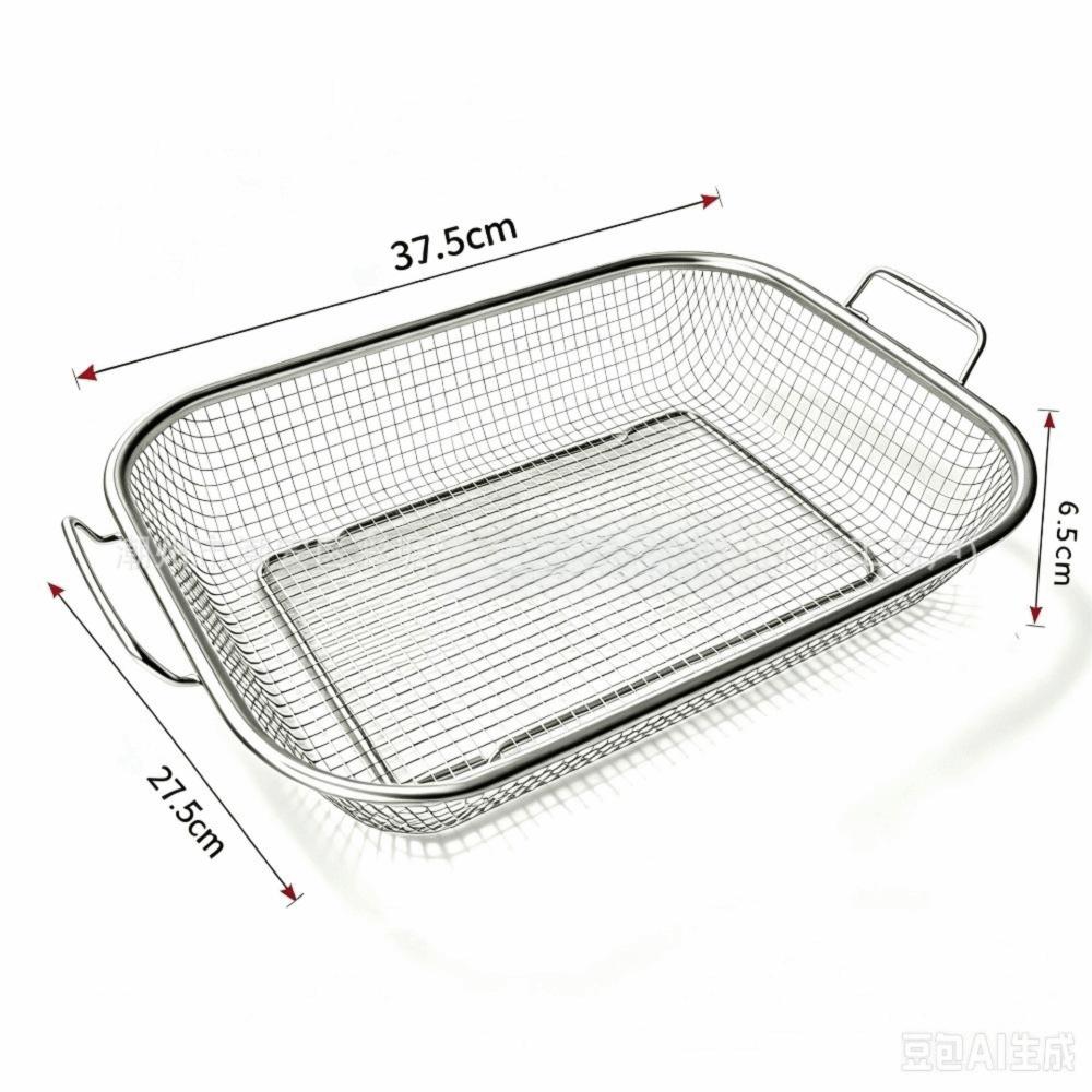 Rectangular Shape Barbecue Basket Stainless Steel Grilling Tray BBQ Grill Basket  Barbecue Cooking
