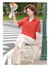 Women's Casual Summer Lapel T-Shirt - Short-Sleeved, Thin, Loose Fit for Middle-Aged and Elderly