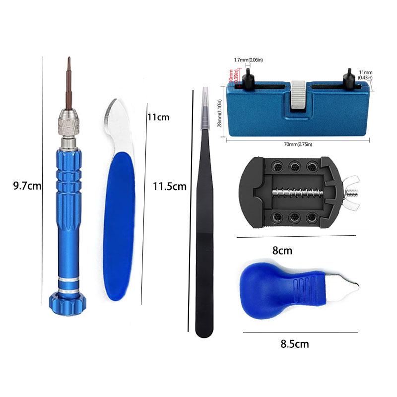 12-Piece Watch Repair Kit: Case Opener, Repair Stand, Fixing Stand, Rear Cover Tool Combination Set.