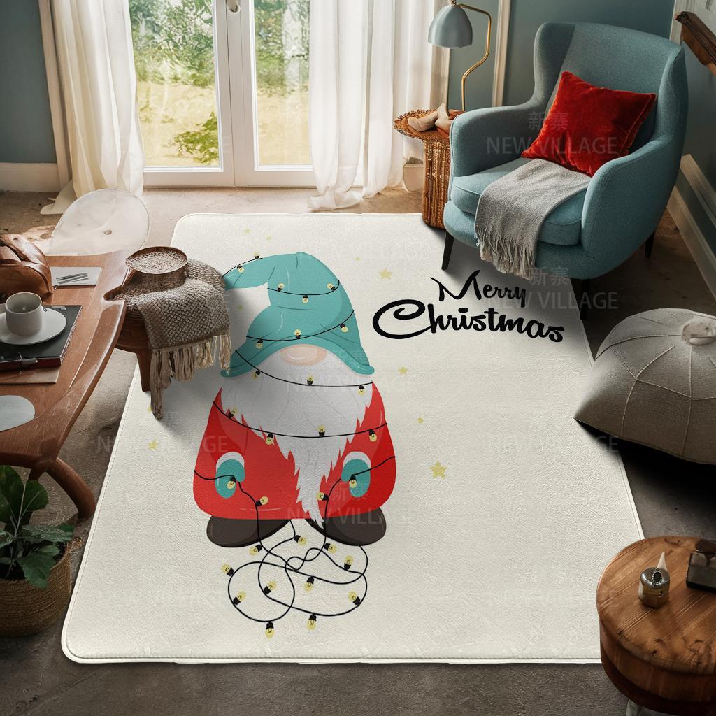 House Entrance Carpet Home Door Mat Living Room Bath Foot Bathroom Non-slip Water Absorption Rugs Bath Merry Christmas Winter