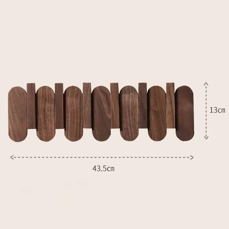 Creative Luxury Wall Coat Rack Walnut Wood Clothes Dress Hanger Hooks Backpack Coat Pants Interior Furniture Bedroom Clothing St