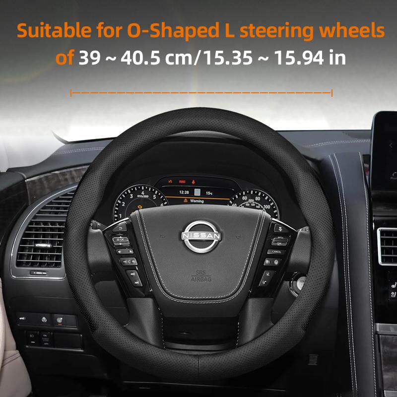 Suitable for Nissan Ultra-Thin Breathable Leather Steering Wheel Cover Suitable for Qashqai J10 J11 March Terrano2 Pathfinder R51 Note E12 Almera