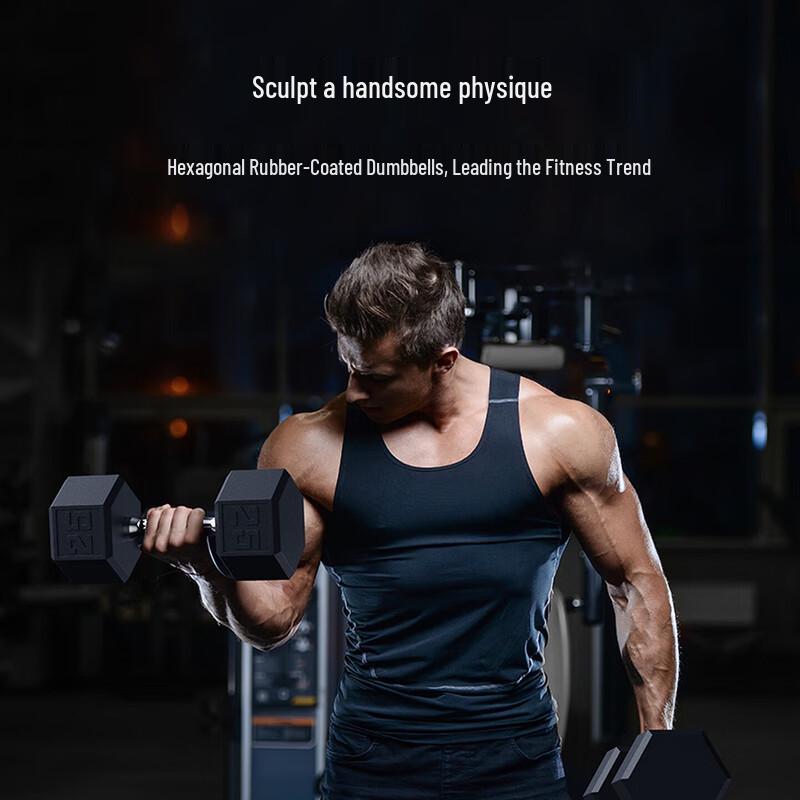 PROIRON Hexagonal Rubber Dumbbells