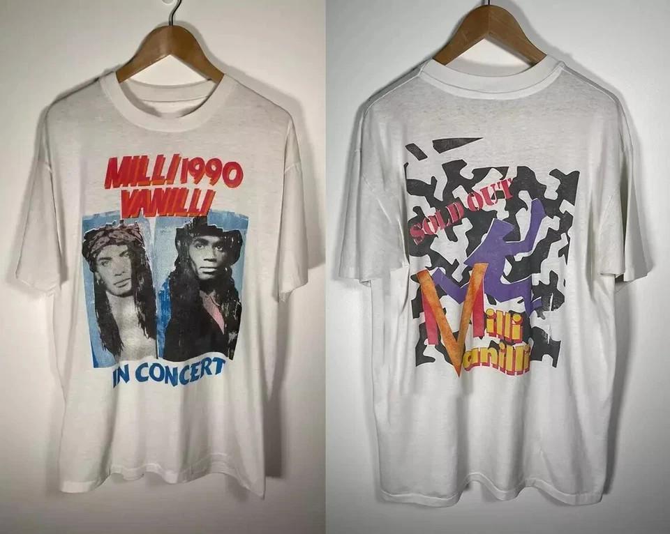 MILLI VANILLI Band IN CONCERT 2 Sided Unisex Cotton T-Shirt AN53323 L