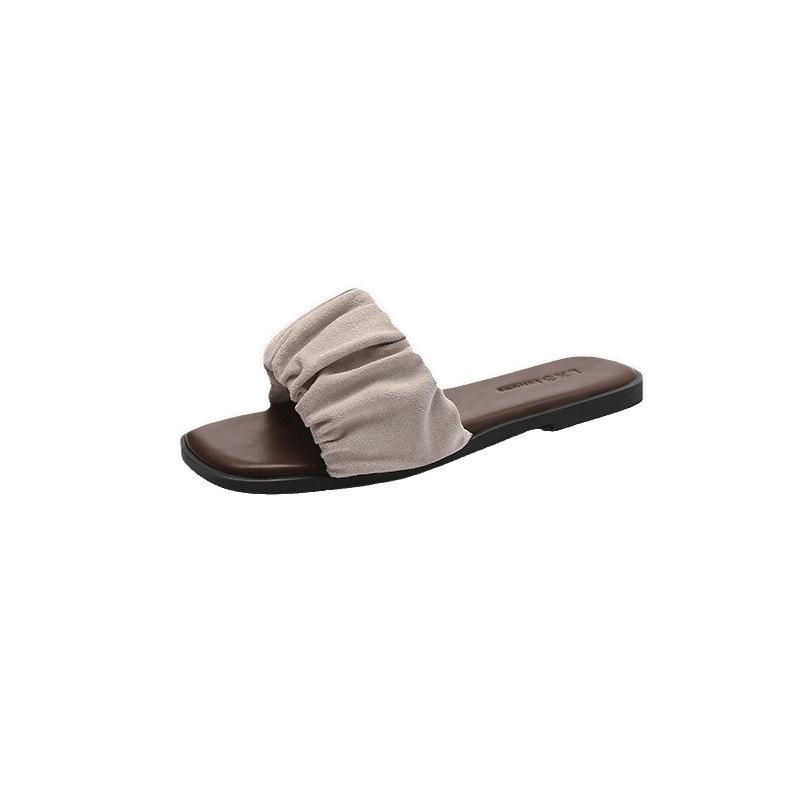 Cool Slippers Women's New Summer Wear In 2025 Internet Celebrity Vacation Flat Beach Sandals One-word Slippers Women