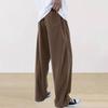 Men's Corduroy Drawstring Sweatpants - Solid Color, Straight-Leg, Cool, High-End, Wide-Leg, Long Pants.